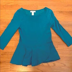 White House Black Market teal blouse